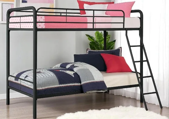 Compact full-over-full bunk bed for small apartments or guest rooms