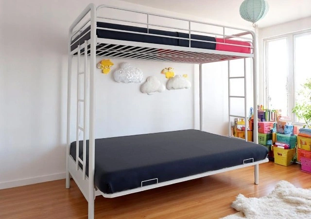 Full bunk bed for adults with sturdy design and minimalist style