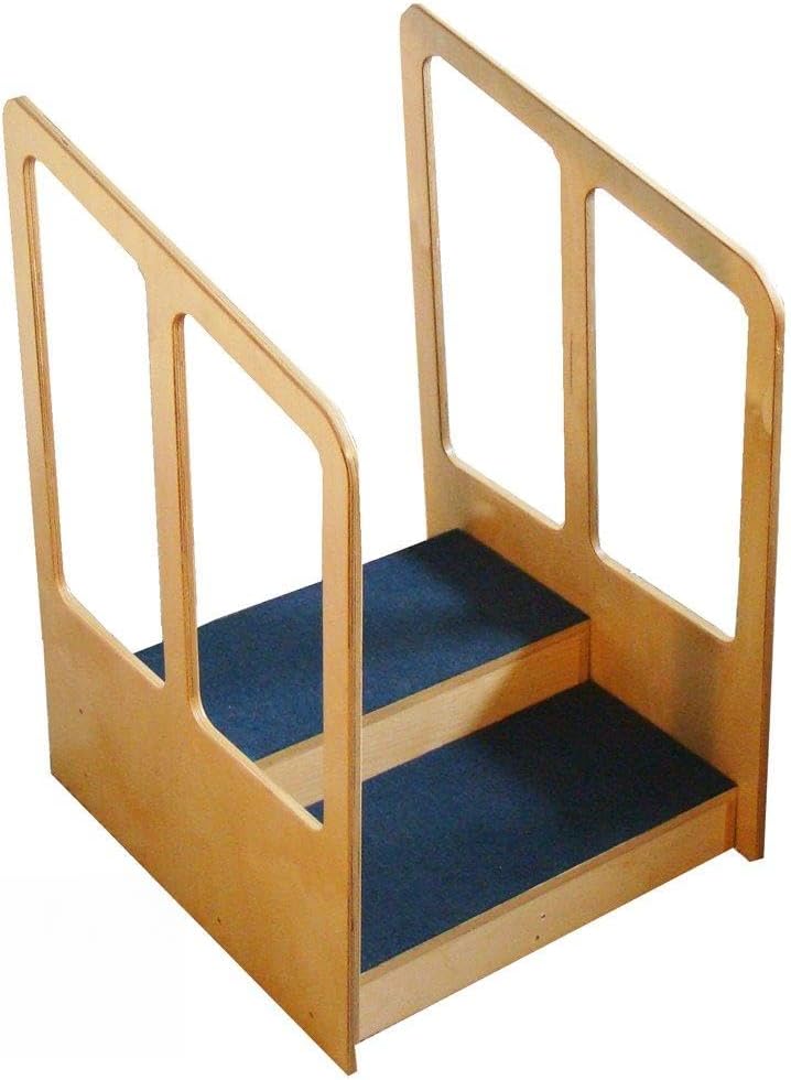 Sturdy MTS Medical Supply Two-Side Rails Bed Step System with carpeted steps for safe and easy bed access for adults with mobility issues.