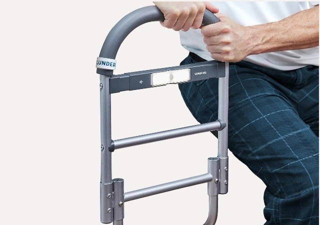 Lunderg Bed Rails for Adults Safety – Features non-slip handle, motion light, and sturdy support frame for seniors and surgery patients.